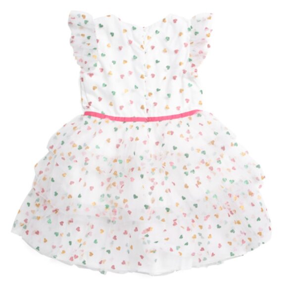 BNWT JANIE AND JACK Girls Heart Printed Tulle Dress Easter spring Mothers Day 12 - Picture 2 of 6